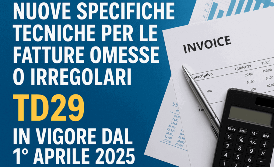INVOICE TD29 FATTURA TARDIVA